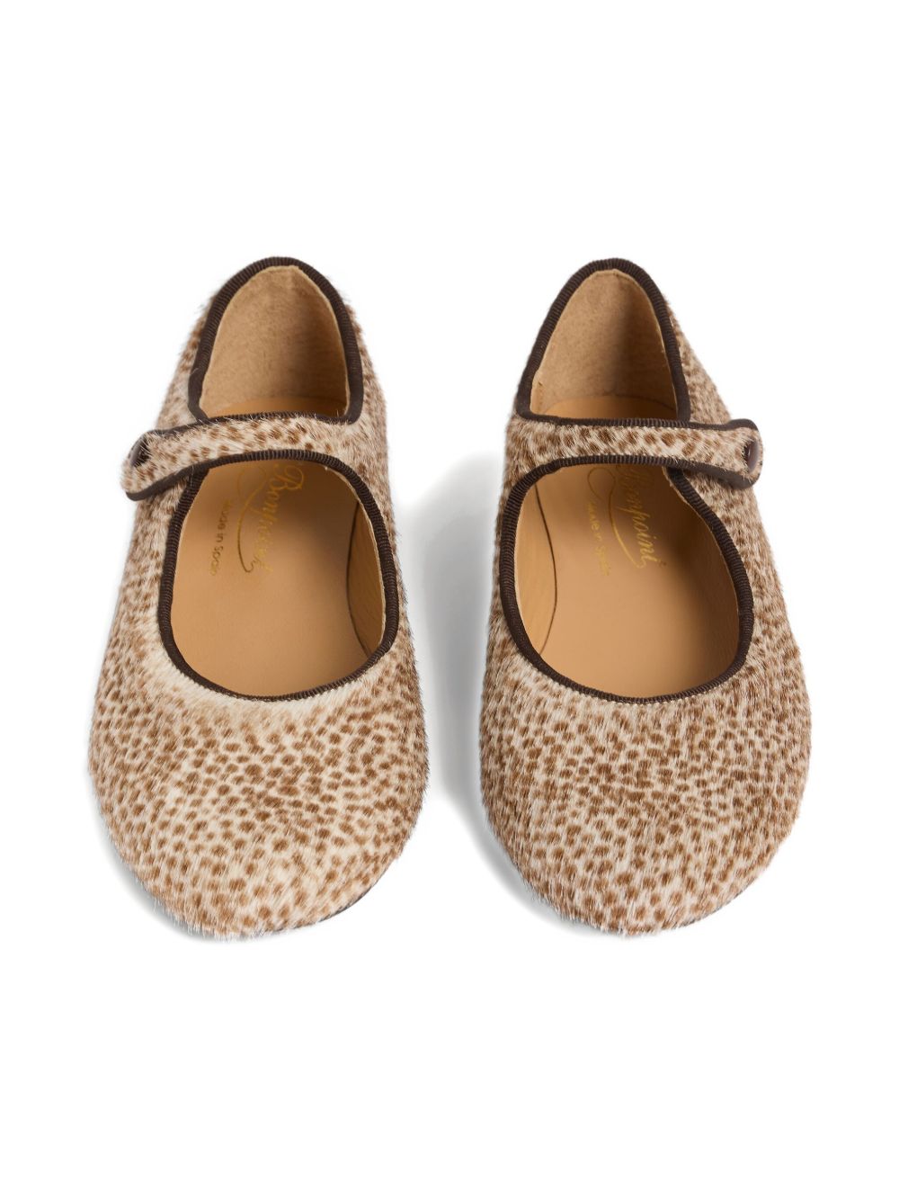 Ballerine per bambina Bonpoint marrone con motivo a pois W05GSOL00001 765 BONPOINT KIDS 