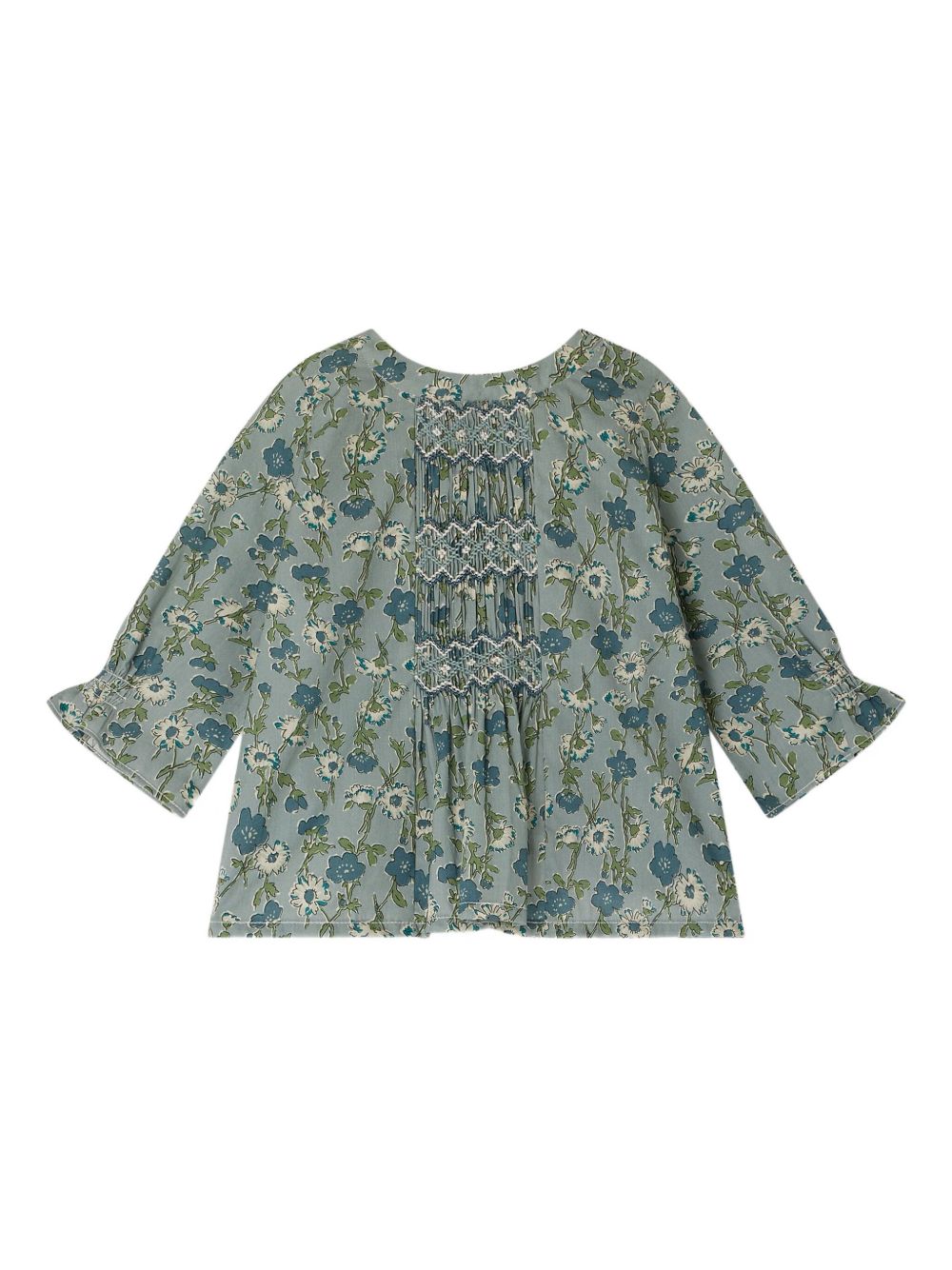 Blusa per neonata Bonpoint Blissi verde con motivo a fiori W05XBLW00012 543 BONPOINT KIDS 