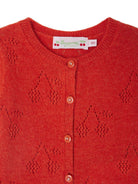 Cardigan per neonata Bonpoint rosso con motivo a ciliegie W05XCAK00005 037B BONPOINT KIDS 