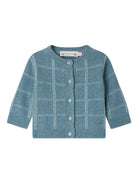 Cardigan per neonata Bonpoint azzurro a quadri W05XCAK00006 012 BONPOINT KIDS 
