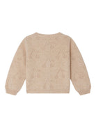 Cardigan per neonata Bonpoint beige con bottoni e motivo a ciliege W05XCAK00008 060 BONPOINT KIDS 
