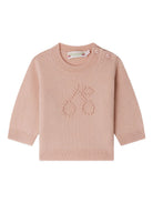 Maglione per neonata Bonpoint rosa con decorazione W05XJUK00002 023 BONPOINT KIDS 