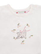 T-shirt per neonata Bonpoint bianca a maniche lunghe W05XTSK00003 103 BONPOINT KIDS 