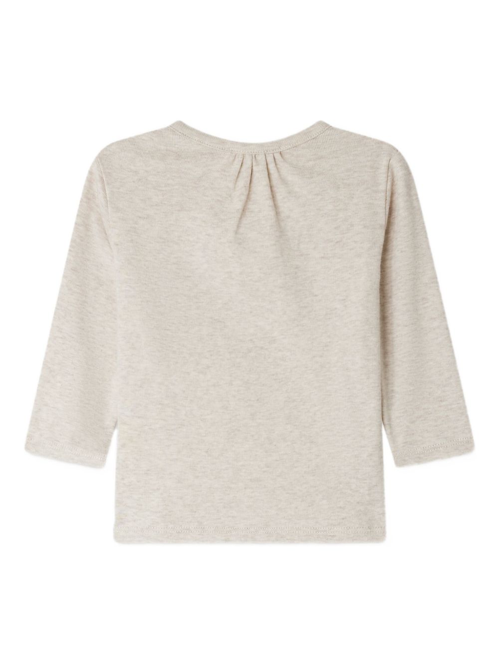 T-shirt per neonata Bonpoint beige con stampa uccellino e scollo rotondo W05XTSK00004 160A BONPOINT KIDS 