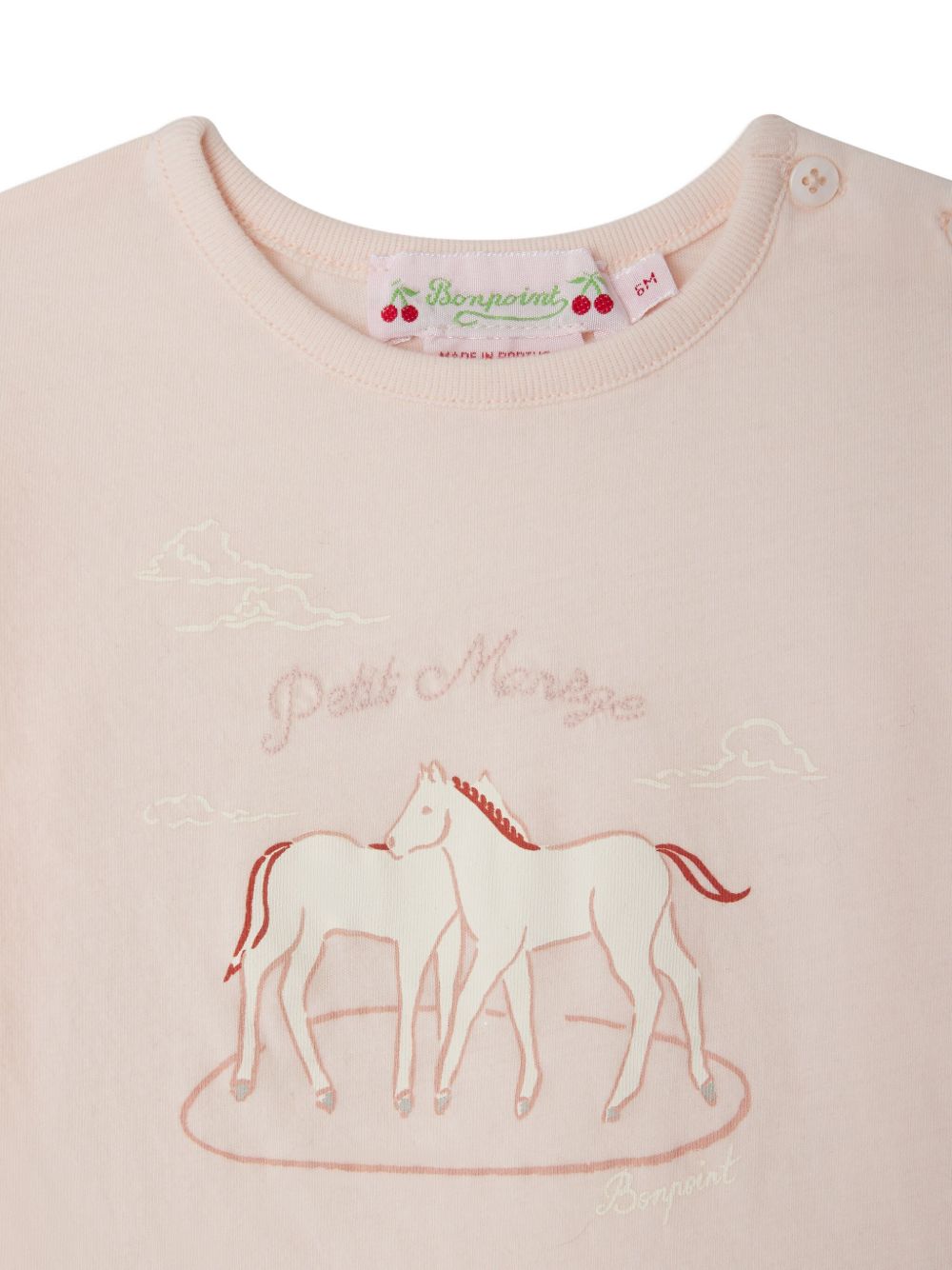T-shirt per neonata Bonpoint rosa con stampa cavallo W05XTSK00005 120 BONPOINT KIDS 