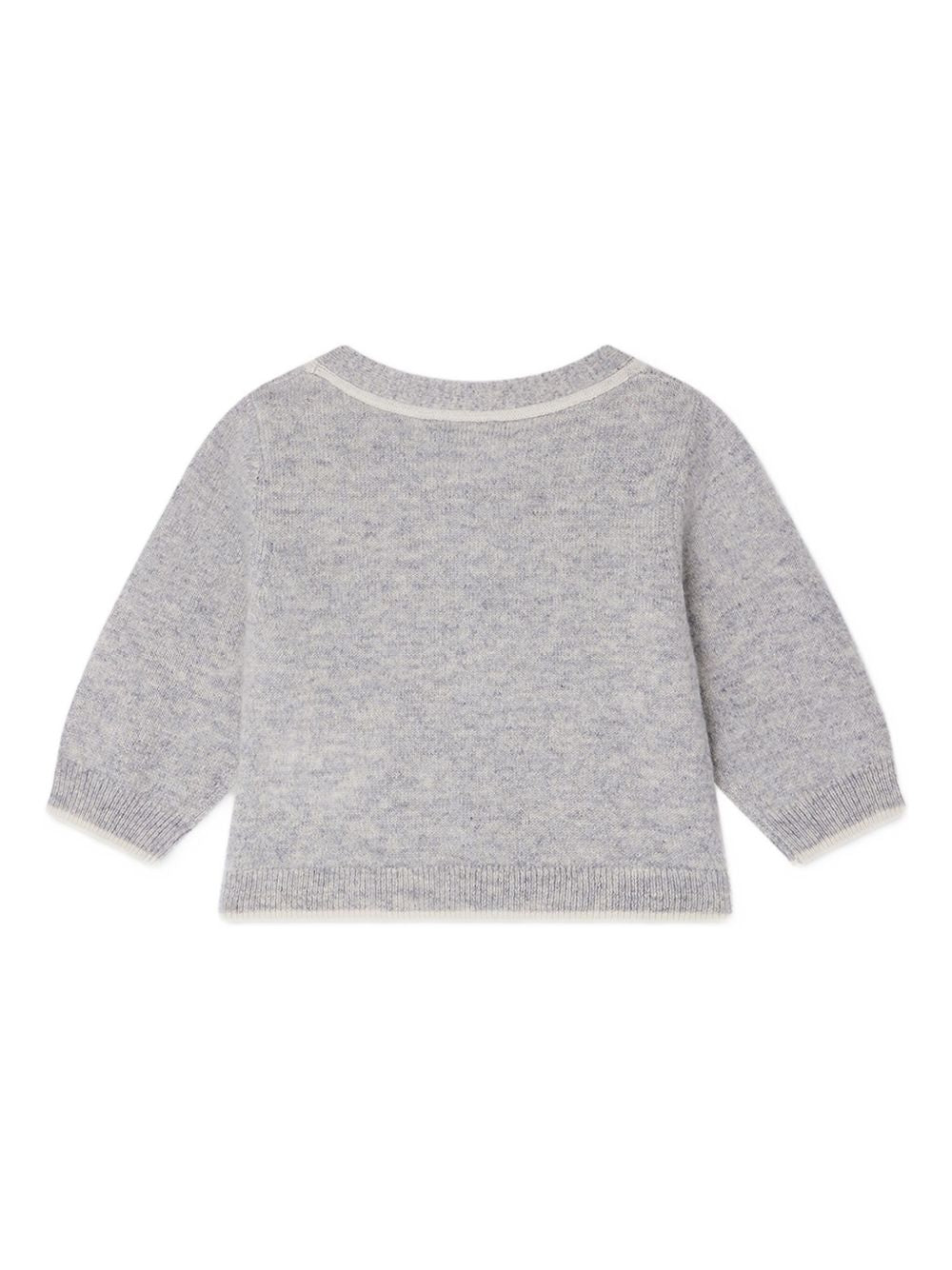 Cardigan per neonato Bonpoint grigio con applicazione W05YCAK00001 014A BONPOINT KIDS 