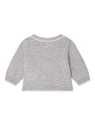 Cardigan per neonato Bonpoint grigio con applicazione W05YCAK00001 014A BONPOINT KIDS 