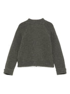 Cardigan per neonato Bonpoint grigio a coste con cerniera W05YCAK00003 245 BONPOINT KIDS 
