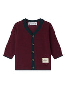 Cardigan per neonato Bonpoint rosso scuro in lana con bottoni W05YCAK00004 253 BONPOINT KIDS 