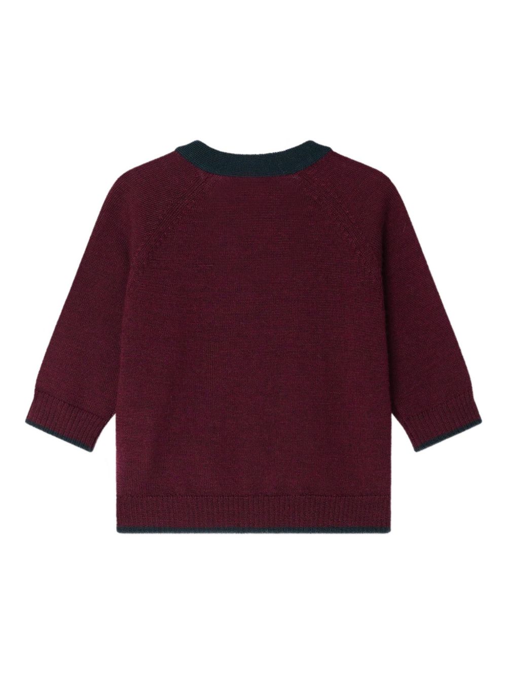 Cardigan per neonato Bonpoint rosso scuro in lana con bottoni W05YCAK00004 253 BONPOINT KIDS 