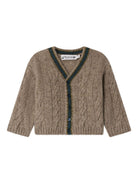 Cardigan per neonato Bonpoint marrone in maglia a trecce W05YCAK00005 262 BONPOINT KIDS 