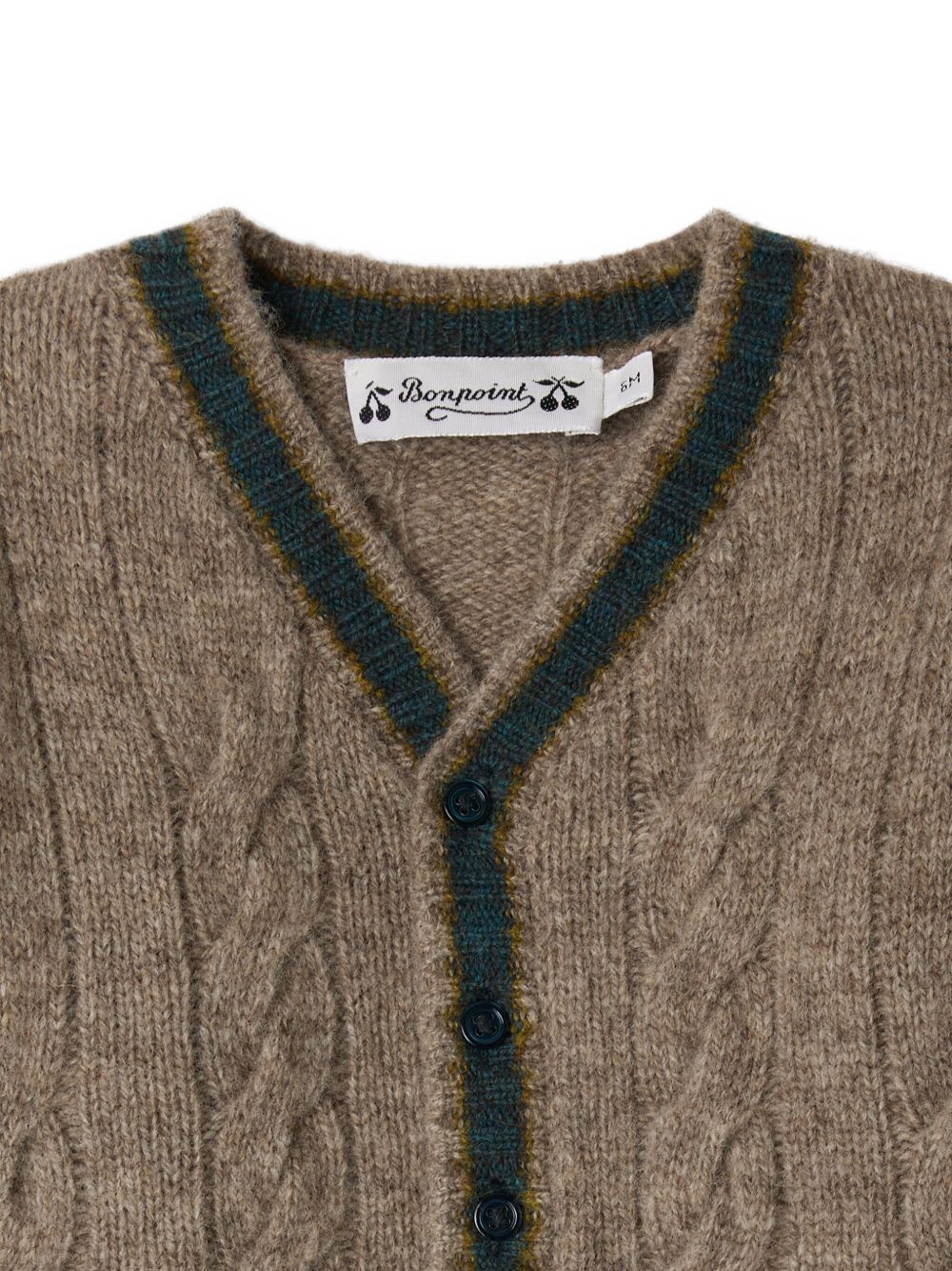 Cardigan per neonato Bonpoint marrone in maglia a trecce W05YCAK00005 262 BONPOINT KIDS 