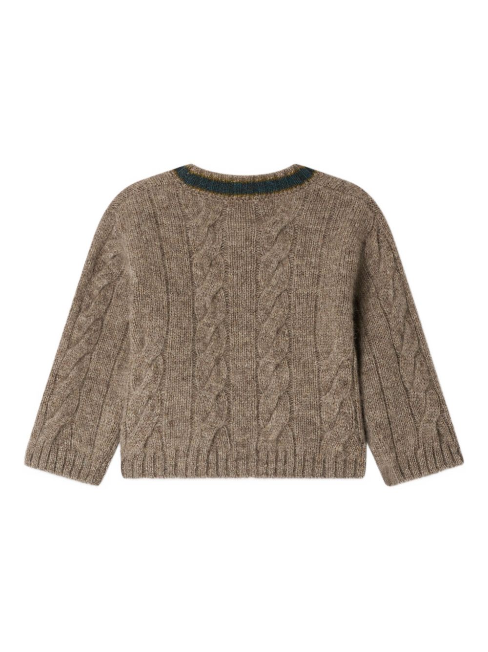 Cardigan per neonato Bonpoint marrone in maglia a trecce W05YCAK00005 262 BONPOINT KIDS 