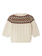 Maglione per neonato Bonpoint bianco a fantasia W05YJUK00001 969 BONPOINT KIDS 
