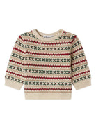Maglione per neonato Bonpoint beige con motivo Fair Isle W05YJUK00002 975 BONPOINT KIDS 