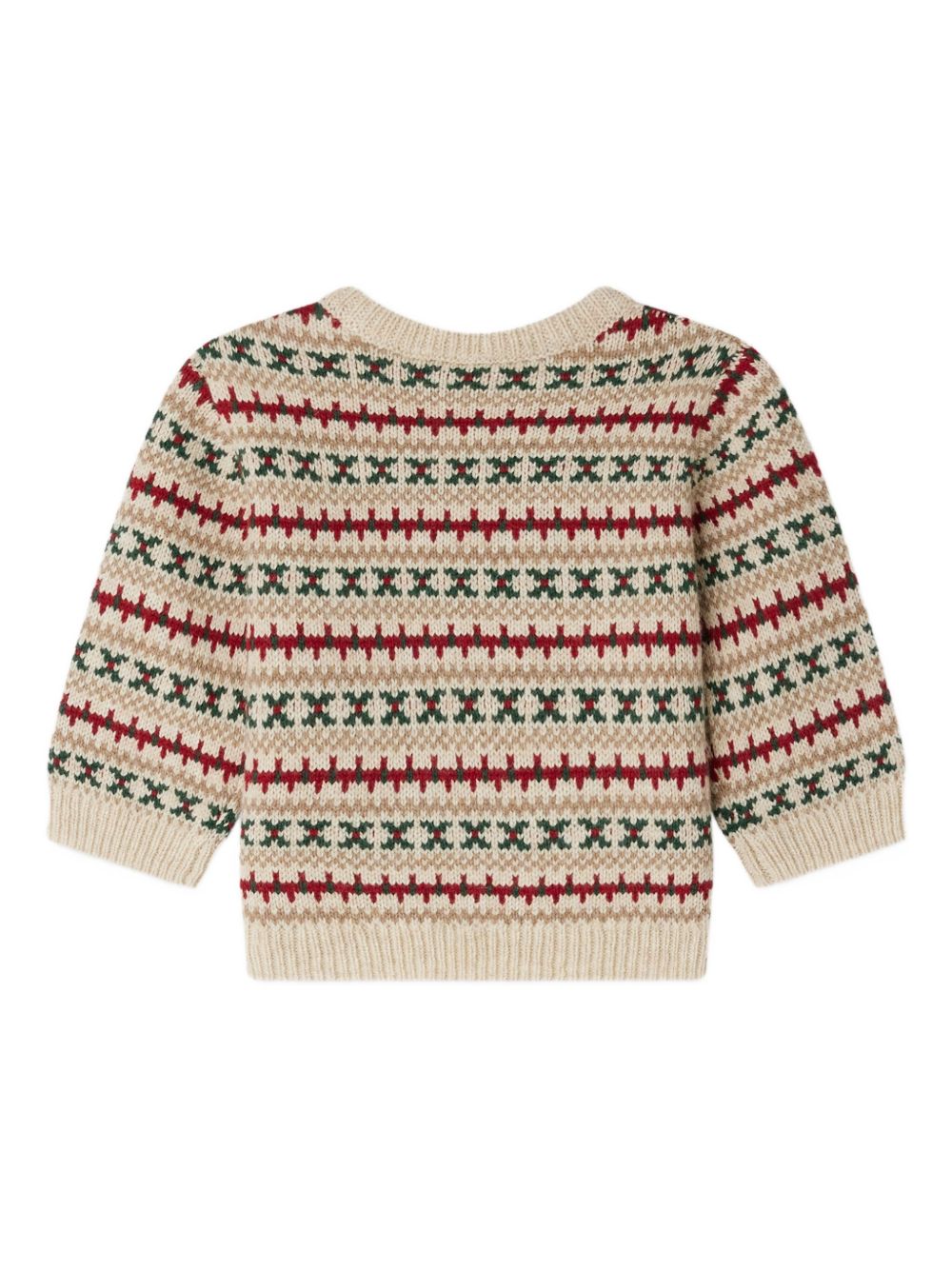 Maglione per neonato Bonpoint beige con motivo Fair Isle W05YJUK00002 975 BONPOINT KIDS 