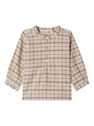 Polo per neonato Bonpoint beige con abbottonatura e motivo a quadri W05YSHW00006 365 BONPOINT KIDS 