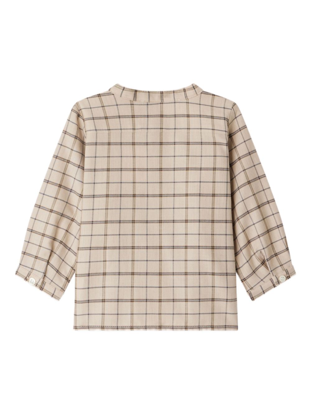 Polo per neonato Bonpoint beige con abbottonatura e motivo a quadri W05YSHW00006 365 BONPOINT KIDS 