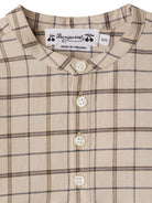 Polo per neonato Bonpoint beige con abbottonatura e motivo a quadri W05YSHW00006 365 BONPOINT KIDS 
