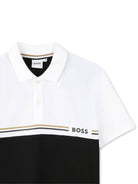 Polo per bambino Boss Kidswear multicolor con design color-block J52339 09B BOSS KIDS 