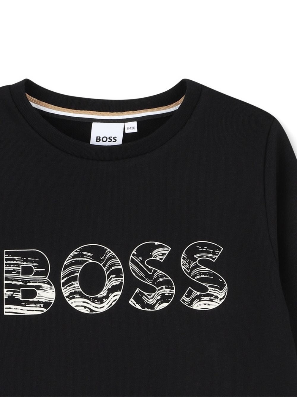 T-shirt per bambino BOSS Kids nera con stampa con logo J52349 09B BOSS KIDS 