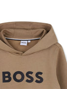 Felpa per bambino Boss Kids marrone con dettaglio logo J52351 269 BOSS KIDS 