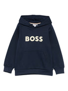 Felpa per bambino Boss Kids blu con logo sul davanti J52351 849 BOSS KIDS 