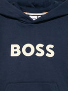 Felpa per bambino Boss Kids blu con logo sul davanti J52351 849 BOSS KIDS 