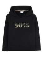 Felpa per bambino BOSS Kids nera con cappuccio J52355 09B BOSS KIDS 