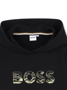 Felpa per bambino BOSS Kids nera con cappuccio J52355 09B BOSS KIDS 