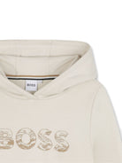 Felpa per bambino BOSS Kids beige con cappuccio J52355 21C BOSS KIDS 