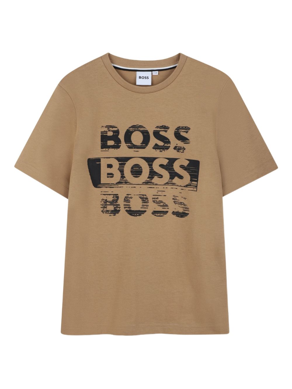 T-shirt per bambino BOSS Kids marrone con stampa logo J52366 269 BOSS KIDS 