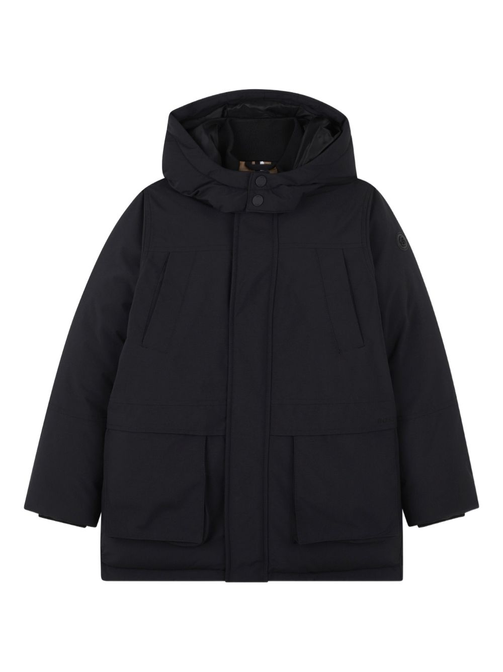 Parka imbottito per bambino BOSS Kids blu con cappuccio J52388 09B BOSS KIDS 