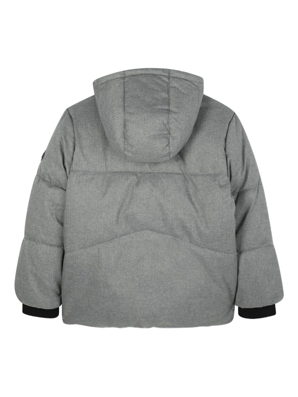 Piumino per bambino Boss Kidswear grigio con cappuccio e stampa con logo sul petto J52394 A46 BOSS KIDS 