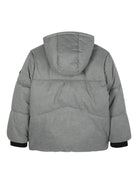 Piumino per bambino Boss Kidswear grigio con cappuccio e stampa con logo sul petto J52394 A46 BOSS KIDS 