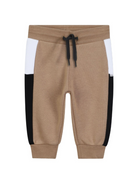 Pantaloni sportivi per bambino Boss Kids beige con inserti laterali a contrasto J52429 269 BOSS KIDS 