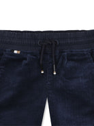 Pantaloni per neonato Boss Kidswear blu a coste con vita elasticizzata J52438 849 BOSS KIDS 