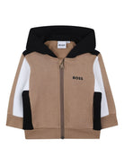 Felpa per neonato BOSS Kids marrone con design color-block J52447 269 BOSS KIDS 