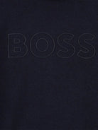 Maglione per neonato BOSS Kidswear blu girocollo con logo ricamato J52455 849 BOSS KIDS 