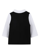 Polo per neonato Boss Kids bianca e nera con design color-block J52456 09B BOSS KIDS 