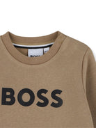 Felpa per neonato Boss Kids marrone con stampa logo J52458 269 BOSS KIDS 