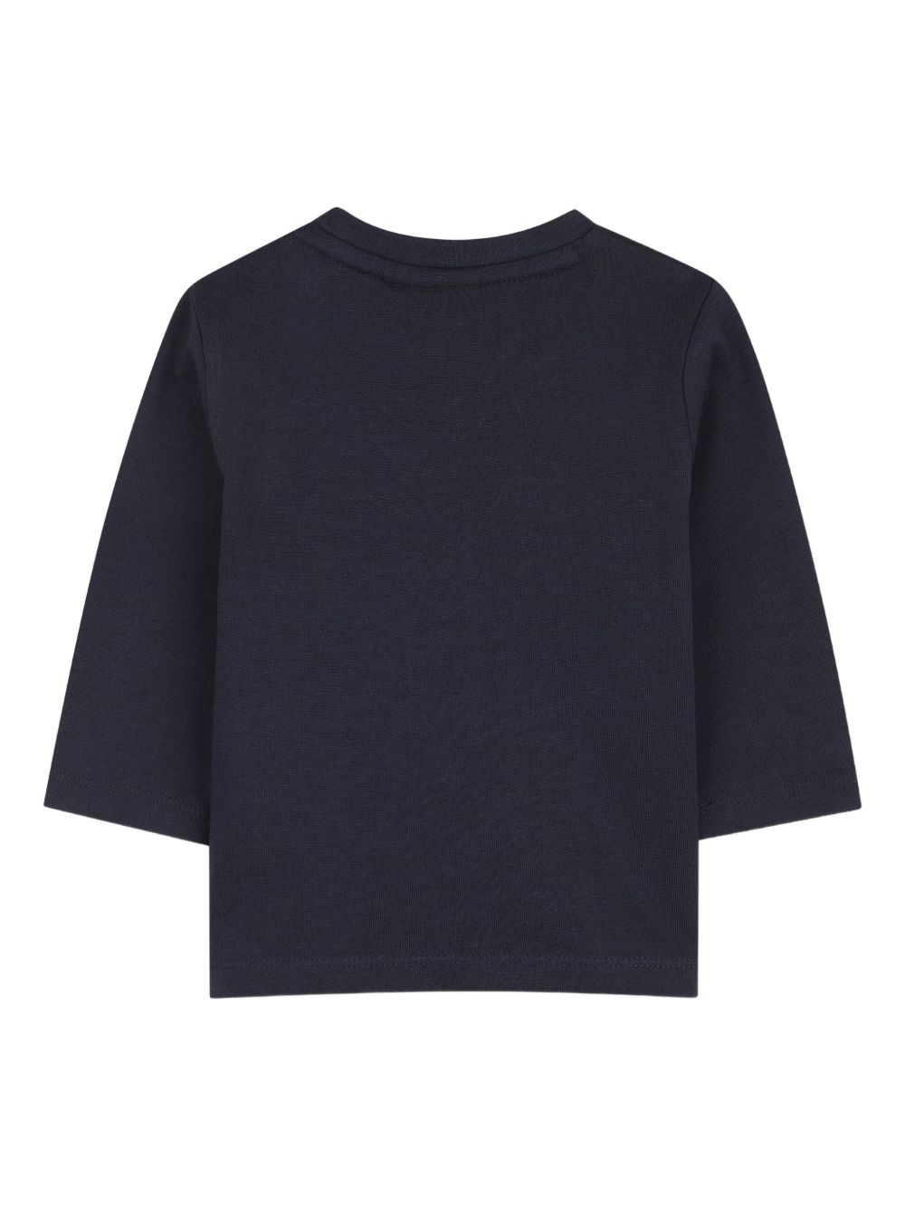T-shirt per neonato Boss Kids blu con stampa logo sul davanti J52469 849 BOSS KIDS 