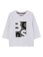 T-shirt per neonato Boss Kidswear bianco con stampa con logo J52472 N50 BOSS KIDS 