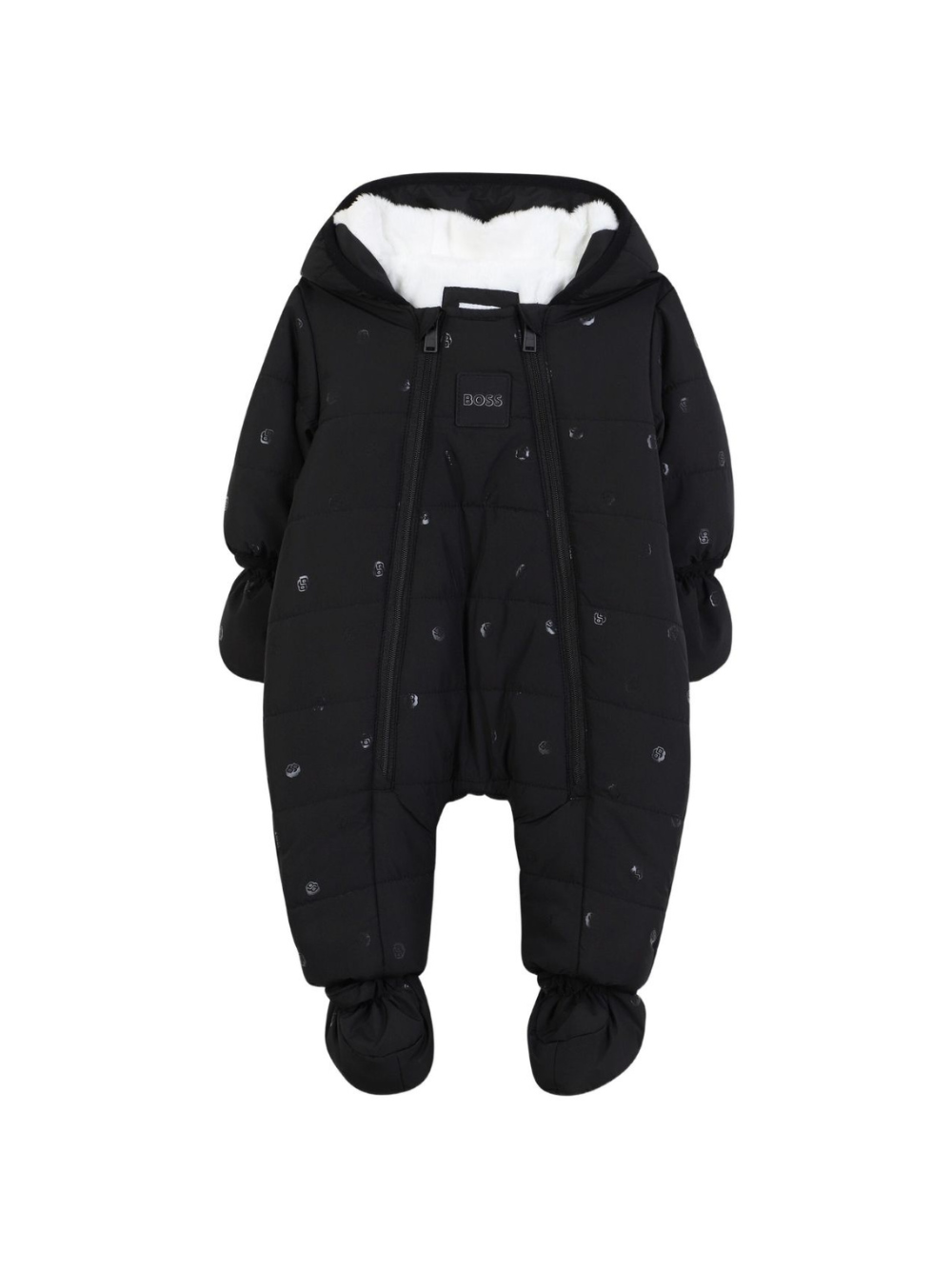 Tuta da neve per neonato Boss Kids nera con applicazione con logo J52494 09B BOSS KIDS 