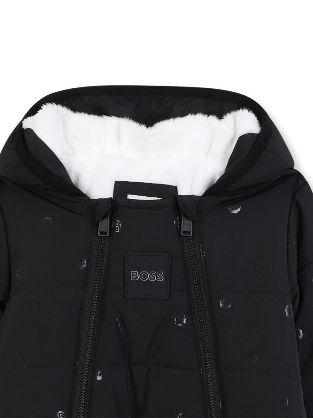 Tuta da neve per neonato Boss Kids nera con applicazione con logo J52494 09B BOSS KIDS 