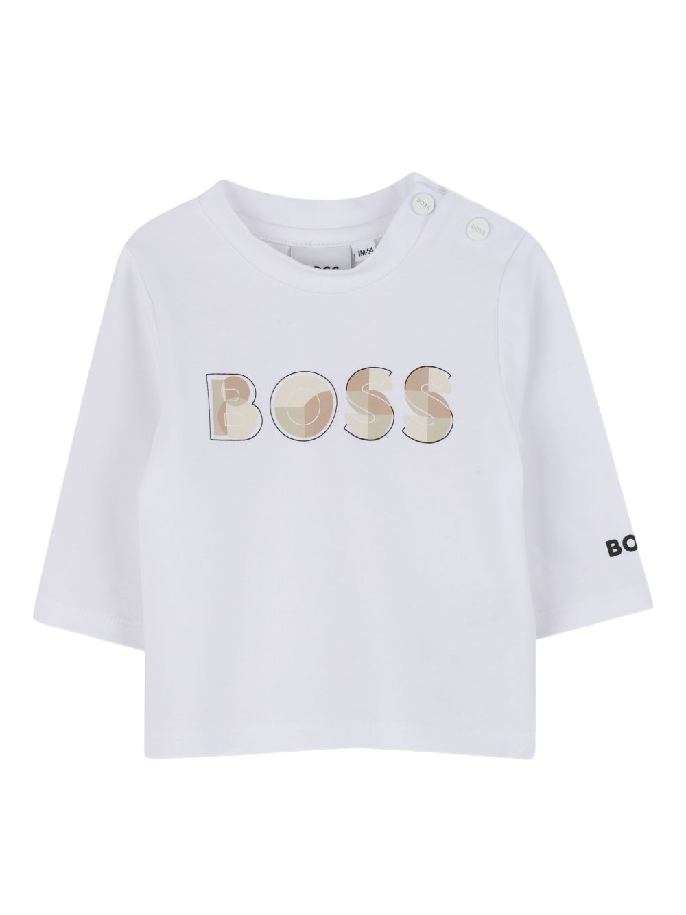 T-shirt per neonato Boss Kids bianca con maniche a 3/4 J52514 10P BOSS KIDS 