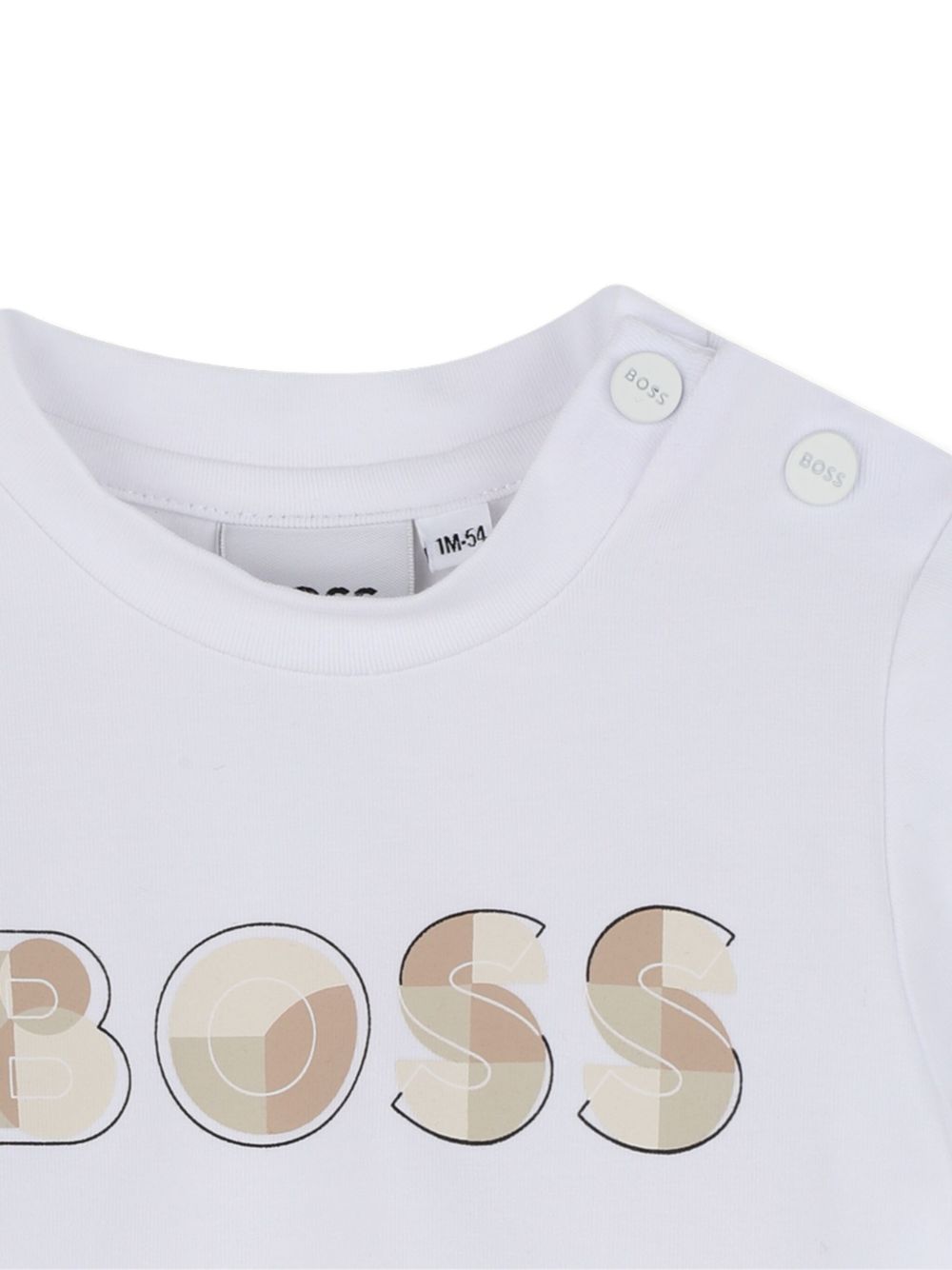 T-shirt per neonato Boss Kids bianca con maniche a 3/4 J52514 10P BOSS KIDS 