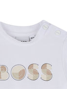 T-shirt per neonato Boss Kids bianca con maniche a 3/4 J52514 10P BOSS KIDS 