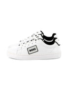 Sneakers per bambino BOSS Kids bianche con dettaglio con placca con logo J52554 10P BOSS KIDS 