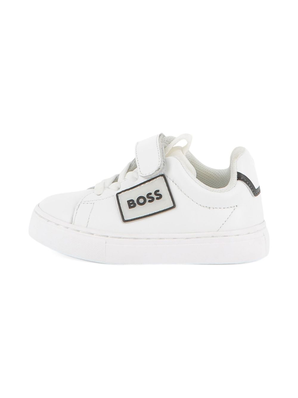 Sneakers per bambino BOSS Kids bianche con applicazione con logo J52573 10P BOSS KIDS 